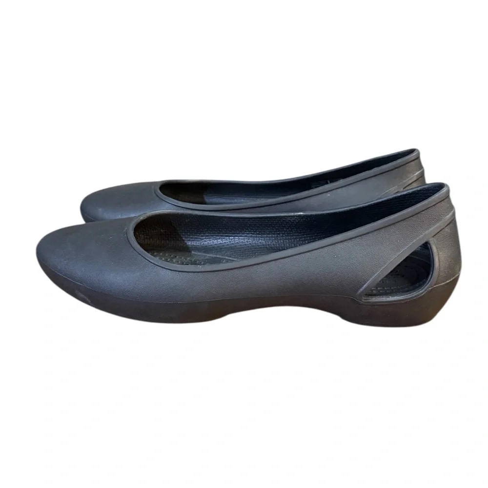 Crocs Laura Ballet Flats Women’s Size 8 Black - Picture 3 of 8